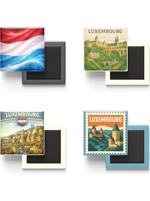 İberk Buzdolap Magnetleri - Lüksemburg - Lüksemburg - 4'lü Set