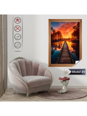 Akıllı Kağıt Statik Tutunma Özellikli Tablo - Poster Manzara (Model-85)