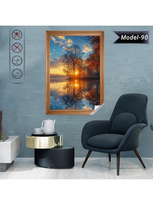 Akıllı Kağıt Statik Tutunma Özellikli Tablo - Poster Manzara (Model-90)