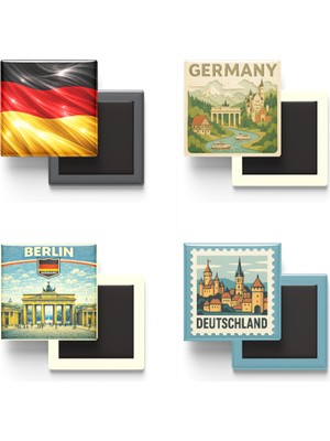 İberk Buzdolap Magnetleri - Almanya - Berlin - 4'lü Set