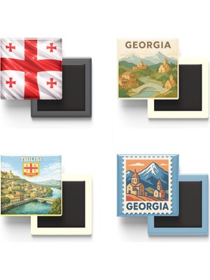 İberk Buzdolap Magnetleri - Gürcistan - Tiflis - 4'lü Set