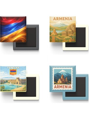 İberk Buzdolap Magnetleri - Ermenistan - Erivan - 4'lü Set
