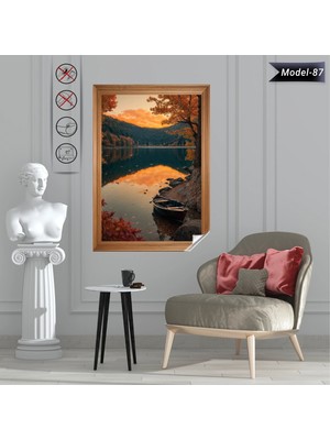Akıllı Kağıt Statik Tutunma Özellikli Tablo - Poster Manzara (Model-87)