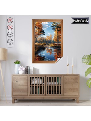 Akıllı Kağıt Statik Tutunma Özellikli Tablo - Poster Manzara (Model-82)