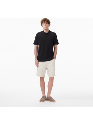 Nautica Erkek Krem Regular Fit Keten Şort