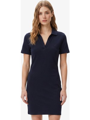 Nautica Kadın Lacivert Slim Fit Kısa Kollu Elbise