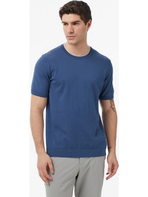 Nautica Erkek Mavi Regular Fit Kısa Kollu Triko