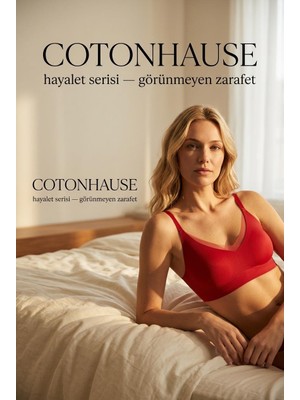 Cotonhause Lazer Kesim Dikişsiz Bordo Hayalet Sütyen Tül V Yaka Balensiz  Pedli Görünmez Toplayıcı Bralet C0T0N7O633