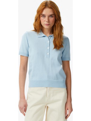 Nautica Kadın Mavi Regular Fit Triko Polo Yaka T-Shirt