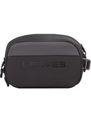 Lenyes LB560 Su Geçirmez Çizilmeye Dayanıklı Çapraz Vücut Askılı Omuz&el Aksesuar Çantası 20CM Siyah