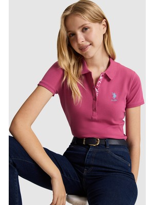 U.s. Polo Assn. Kadın Fuşya Tişört Basic 50321798-VR023