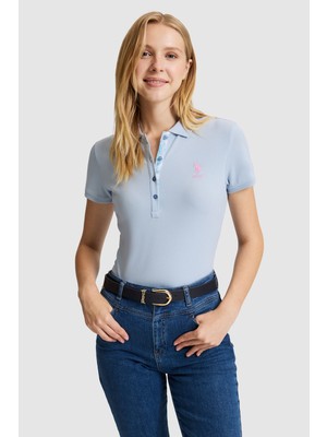 U.s. Polo Assn. Kadın Açık Mavi Tişört Basic 50321798-VR003