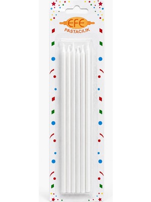 Efe Pastacılık Beyaz Uzun Pasta Mumu 20 cm