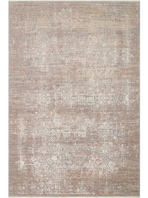 Cool Halı Lavina Bej Kahve Rengi Vintage Halı Eskitme Geleneksel Desenli Anadolu Motifli Premium Salon Halısı