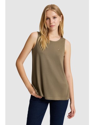 U.s. Polo Assn. Kadın Haki Tişört Basic 50323548-VR027