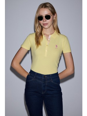 U.s. Polo Assn. Kadın Açık Sarı Tişört Basic 50321798-VR004