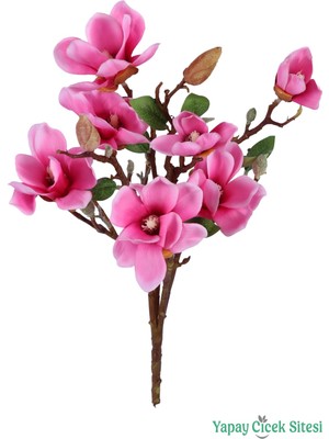 Yapay Çiçek Sitesi Yapay Manolya Demeti 53 cm Pembe