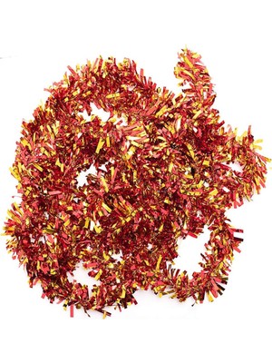 Mayf Kırmızı Altın Renk 4 cm Genişlik Garland Çift Renk Sim Süs 180 cm (5332)