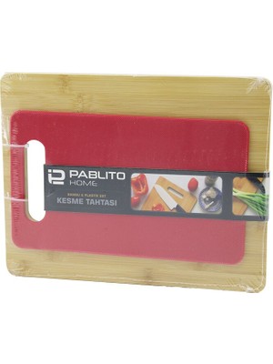 Mayf 2pcs Set=ahşap Bambu - Plastik Kesim Panosu - Kesme Tahtası PLS:15X25CM- AHŞ:22X28CM (5332)