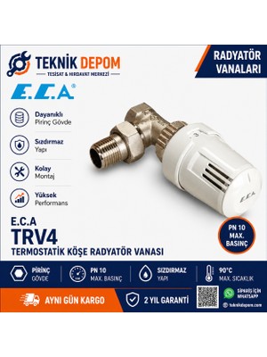 ECA E.c.a. Trv4 Termostatik Köşe Radyatör Vanas