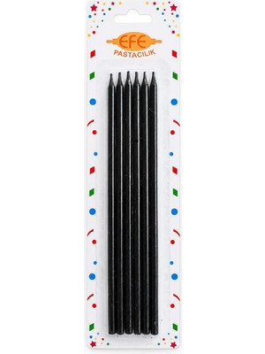 Efe Pastacılık Siyah Uzun Pasta Mumu 20 cm