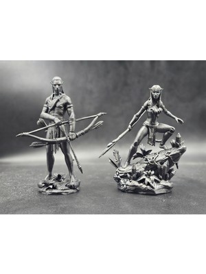 Avatar Jake Sully ve Neytiri 2'li Koleksiyon Figür Seti - (Metalik Renk Boyalı)
