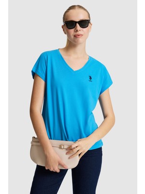 U.s. Polo Assn. Kadın Kobalt Tişört Basic 50323541-VR077
