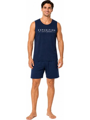 Özkan Underwear Özkan 1000-15-16-17 Erkek %100 Pamuklu Süprem Sıfır Kol Cepli Şortlu Pijama Takımı