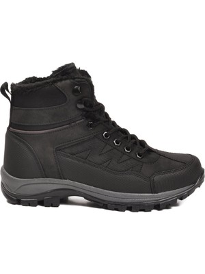 Ayk's Siyah Unisex Outdoor Bot 980 G Düz Topuklu Pü Deri Konforlu Tasarım ile Şık Görünüm
