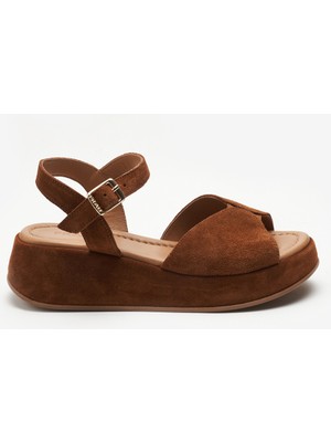   Kadın Sandalet 04B2 Frau Suede Platform Sandals