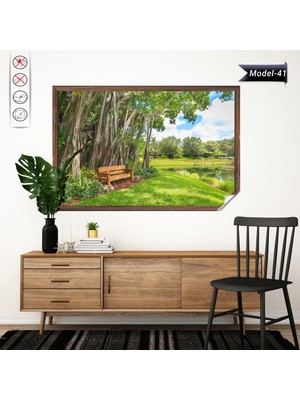 Akıllı Kağıt Statik Tutunma Özellikli Tablo - Poster Manzara (Model-41)