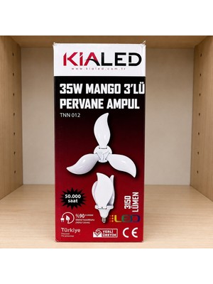 Kialed 35W Mango 3’lü Pervane Ampul 3150 Lümen E27 IP20