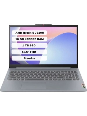 Lenovo Ideapad Slim 3 15AMN8 82XQ012ETX R5-7520U 16GB 1tb SSD 15.6 Fhd Freedos Taşınabilir Bilgisayar