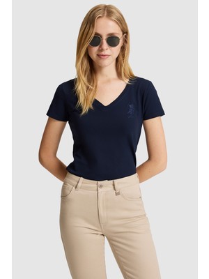 U.s. Polo Assn. Kadın Lacivert Tişört Basic 50321817-VR033
