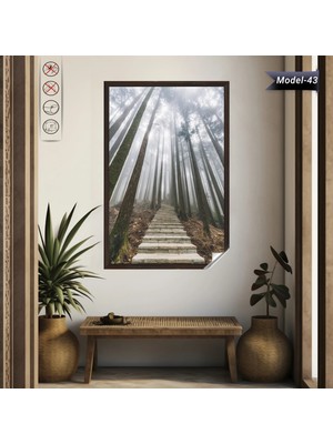 Akıllı Kağıt Statik Tutunma Özellikli Tablo - Poster Manzara (Model-43)