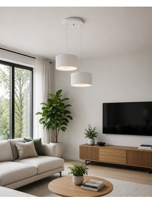 Lüx Form Avize Dekoratif Sarkıt Avize 25 cm Salon, Mutfak, Balkon, Yatak Odası Için Modern Aydınlatma - Beyaz
