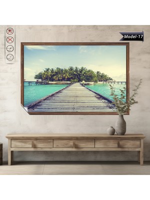 Akıllı Kağıt Statik Tutunma Özellikli Tablo - Poster Manzara (Model-17)