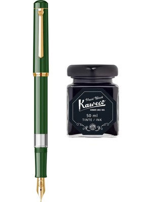 Wiz Design - Scrikss Pistonlu Nefti Dolma Kalem + Kaweco 50 ml Siyah Şişe Mürekkep