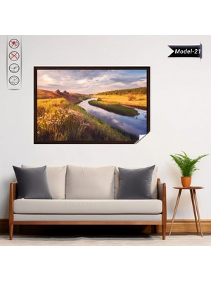 Akıllı Kağıt Statik Tutunma Özellikli Tablo - Poster Manzara (Model-21)