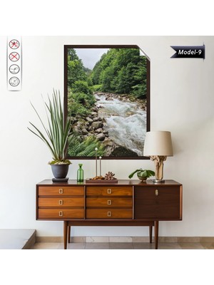 Akıllı Kağıt Statik Tutunma Özellikli Tablo - Poster Manzara (Model-9)
