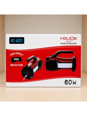 Helios Helıos Opto Solar Aydınlatma 60W USB Girişli Beyaz Işık IP65