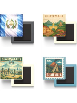 İberk Buzdolap Magnetleri - Guatemala - Guatemala - 4'lü Set