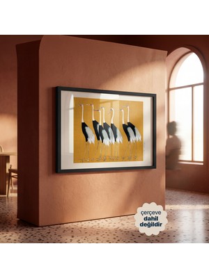 Persona Istanbul Ogata Korin "Japanese Red Crown Cranes" - Sanat Posteri (Çerçevesiz)