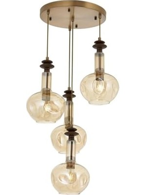 AV-60404-4ET Eskitme Kaplama Modern Avize E27 Metal Cam 35CM