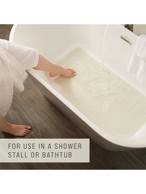 Commercial Products - 1982729 Safti-Grip Banyo Paspası, 91,44 cm x 45,72 Cm, Beyaz, Kaymaz Küvet Için