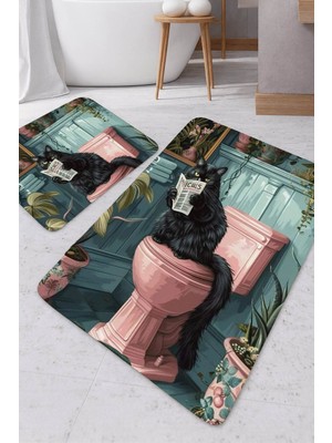 Empressco Modern Kedi Motifli Banyo ve Tuvalet Paspası, Şık ve Kullanışlı Tasarım