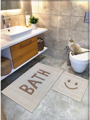Empressco Yumuşak ve Şık Pamuk Dokuma Banyo Paspas Seti, 2'li, 60X100 ve 60X50