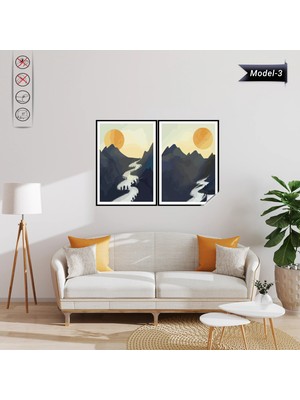 Akıllı Kağıt Statik Tutunma Özellikli Tablo - Poster Manzara (Model-3)