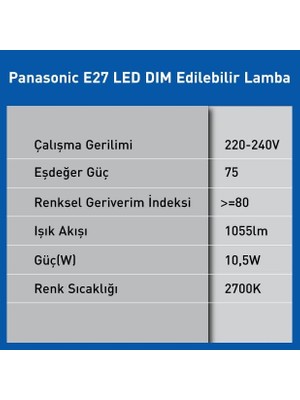 E27 LED Dim Lamba 10.5W 1055LM 2700K