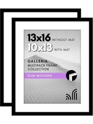 13X16 Resim Çerçevesi 2 Inç Siyah Set - Mat ile 10X13 Resim Çerçevesi Veya 13X16 Mat Olmayan Çerçeve Olarak Kullanın - Yatay Veya Dikey Ekran Için Pleksiglas Kapaklı Kolaj Resim